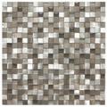 Eden Mosaic Tile 3D Silver And Pewter Aluminum Square Mosaic Tile EMT_ALC3D-MIX-CB