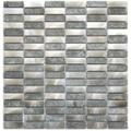 Eden Mosaic Tile Stainless Steel Bricks And Gray Marble Mosaic Tile EMT_061-MIX-CB