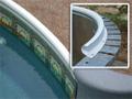 Pool with coping and mold for coping edge