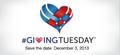 Save the Date! The next Giving Tuesday is Tuesday, Dec. 3, 2013 - that's during Chanukah!