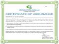 Our Certificate of Assurance