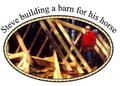 Steve building a barn for his horse Lee, and some of his friends.