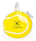 Reusable BPA free water bottle with tennis design - folds flat for storage - 8 1/2