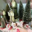 Vintage Santas and brush bottle trees, booth 56