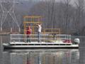 Our large pontoon with scaffolding