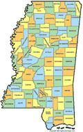 Mississippi State Map for Sales Reps