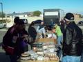 Volunteers helping with food