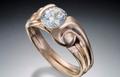 Rose Gold Diamond Engagement Ring Custom Designed in Boston