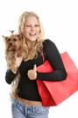 Woman shopping with dog 