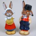 PAIR OF DUTCH BOY AND GIRL RABBIT CANDY CONTAINERS