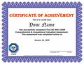 ISO 9001:2008 Assessement Certificate of Achievement