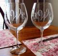Monogrammed Etched Wine Glasses