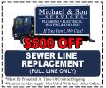 $500 Off Sewer Line Replacement Full Line Only