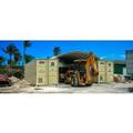 Custom Metal Shelter with two chemical storage buildings for open construction and storage space