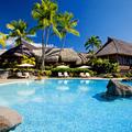 Beautiful resort swimming pool with beach style entrance 