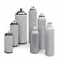 Blank aerosol cans ready for aerosol filling.