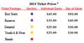 2014 Ticket Prices