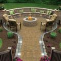 Outdoor patio with inviting firepit for family gatherings