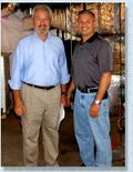 Renowned home improvement specialist Bob Vila with Trane dealer John Ambrosino, president of Total Temperature Control, Inc., Wakefield, MA.