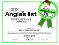 2012 Angie's List Super Service Award Winner for Roofing