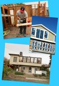 building process photo collage