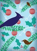 Blue Jay Holiday card by Leslie Newman