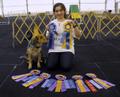 Allison Frappier and Casey with UKC ribbons