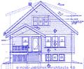 REE blueprint of front elevation