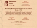 ARCHAEOLOGICAL RESEARCH SERVICES INC's Website