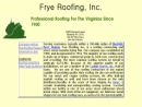 Frye Roofing Inc's Website