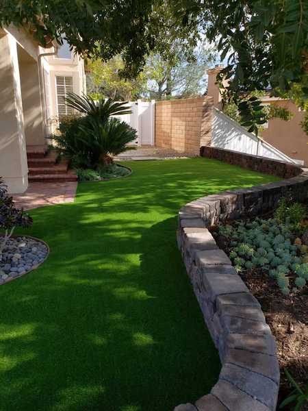 landscape with artificial turf