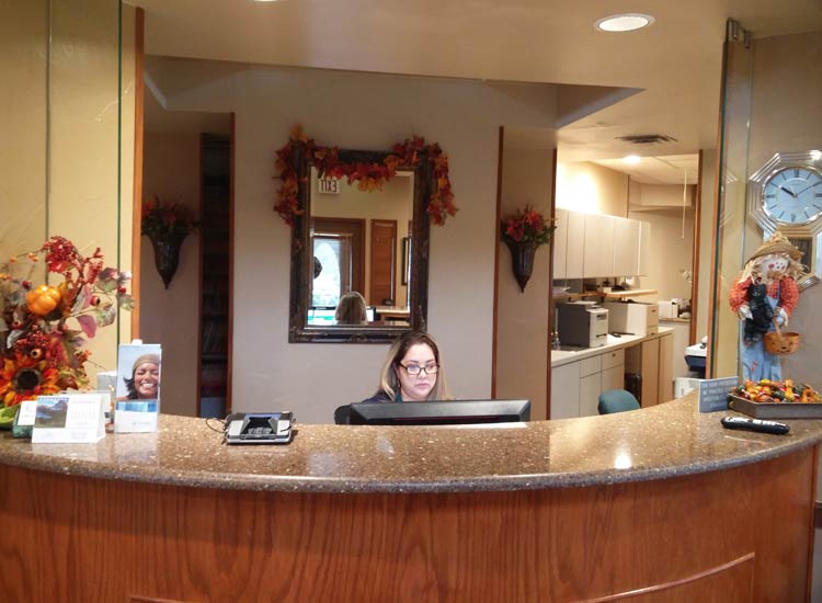 Reception center at Grand Prairie Family Dental