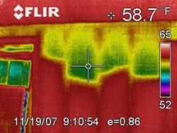 FLIR T640 Infrared Diagnostic camera viewing improperly insulated walls