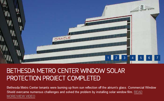 BETHESDA METRO CENTER WINDOW SOLAR PROTECTION PROJECT COMPLETED