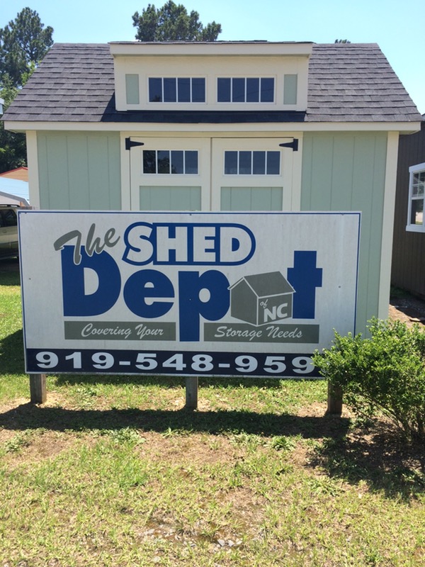 The Shed Depot of NC sign in Dunn
