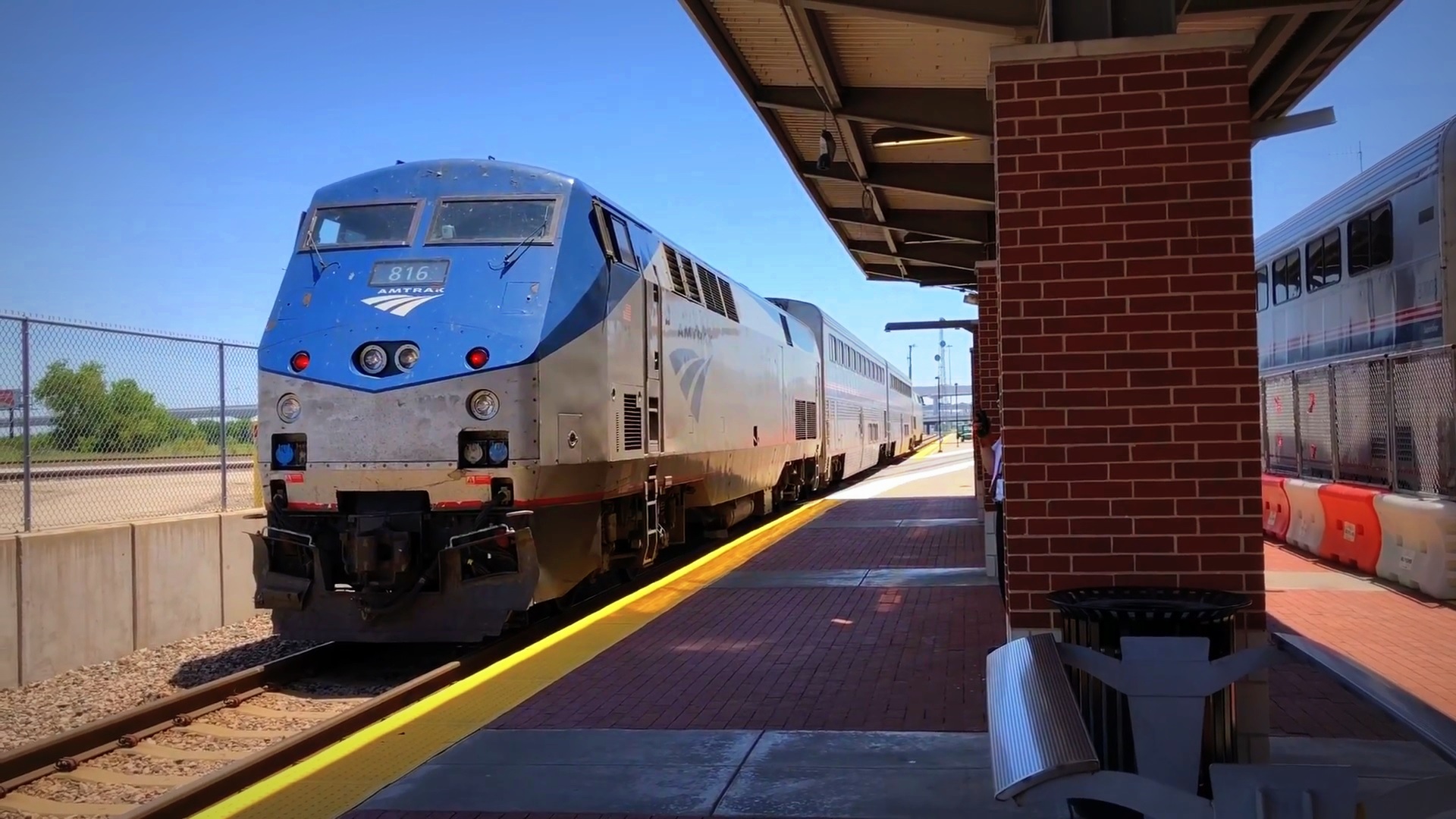 Amtrak train at Fort Worth Intermodal Transportation Center 5 miles to northeast of North Texas Smiles Pediatric Dentistry & Orthodontics