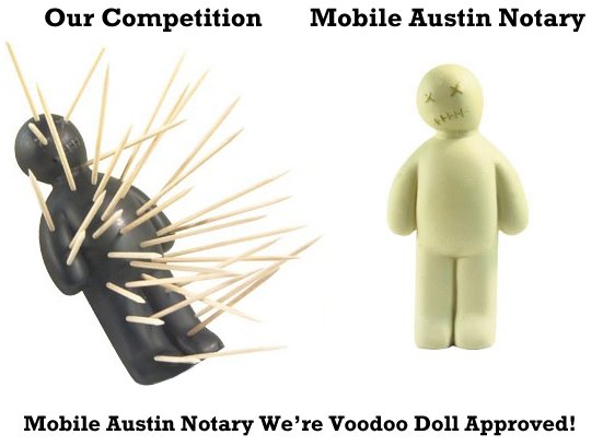 Mobile Austin Notary We're Voodoo Doll Approved