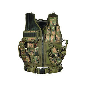 Tactical Vest Woodland Digital Camo Army Military SWAT Design Law Enforcement Gear's Logo