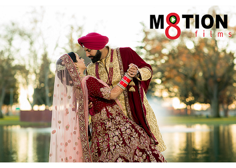 Capturing a moment of emotion Sikh couple dancing near a lake