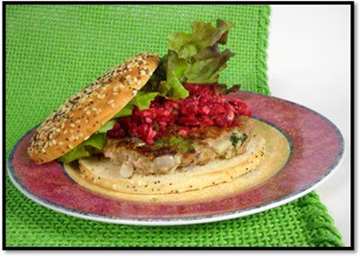Thanksgiving Theme Chia Turkey Burger & Chia Cran-Relish