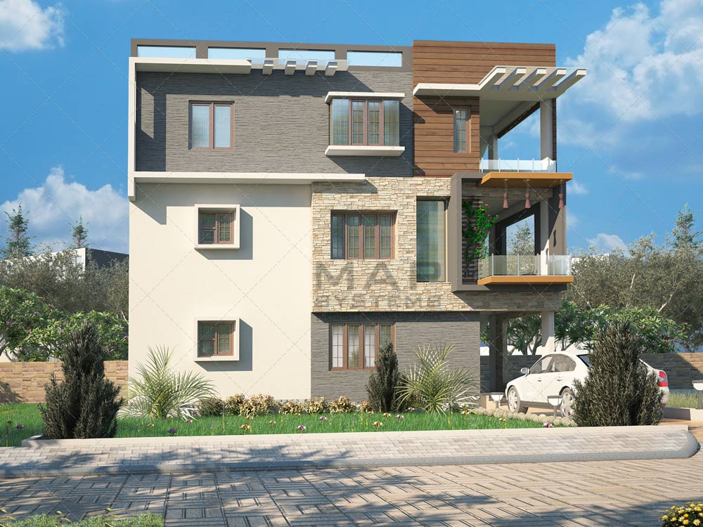 residential 3d exterior rendering