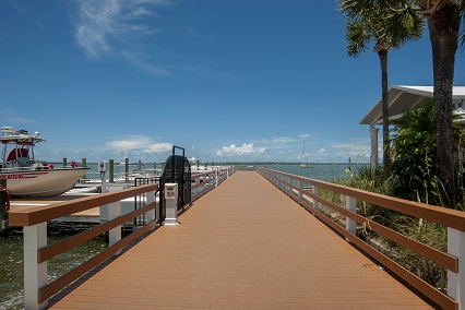 Dock built with Weardeck composite decking from Decks and Docks Lumber Company