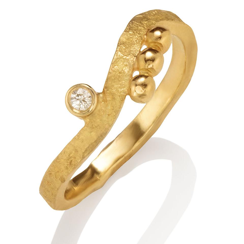 Stacking Ring with Diamond Cube